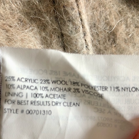 Club Monaco hooded poncho cape alpaca brown ombre wool mohair jacket coat M - Picture 5 of 6